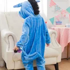 Детский Kugurumi комбинезон в виде животных голубой Ослик фланелевый костюм для косплея весь пижамы Одна деталь детская одежда для отдыха для мальчиков и девочек, зимняя Пижама, одежда для сна