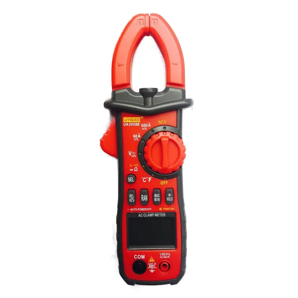 Новый uyigao UA2008B Ручной цифровой ЖК клещи мультиметр DC/AC напряжение переменного