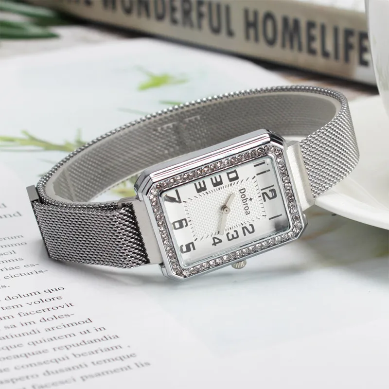 Hot Selling Women Watches Square Dial Ladies Quartz Wristwatch Movement Rhinestone Magnetic Buckle Strap Clock Zegarki Damski50
