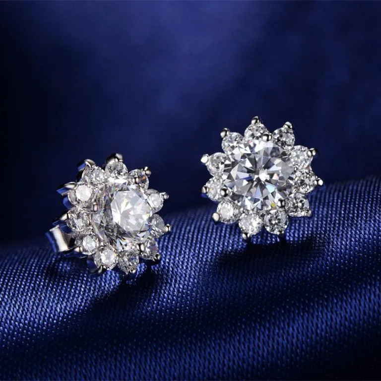 Test Positive Warranty Test Positive 6.5MM 1Ct each G-H Moissanite Diamond Stud Earrings 925 Sterling Silver Earring | Украшения и