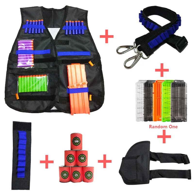 6pcs/set Tactical Equipment Gun shuttle Bullet Magazine for Nerf Accessories Clip Compatible Backpack | Игрушки и хобби