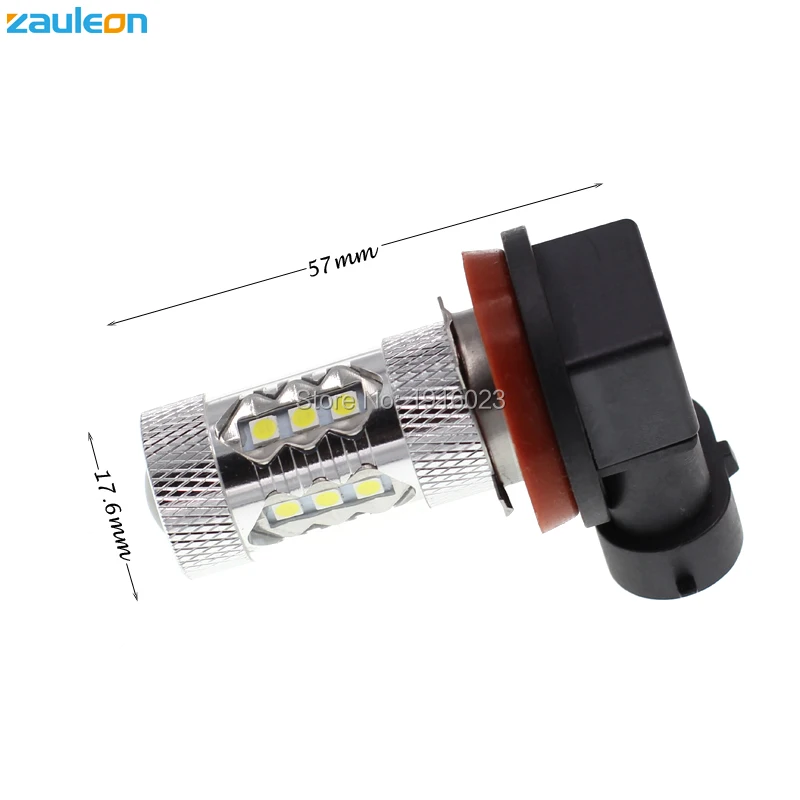 Zauleon 2 шт. H11 H8 80 Вт светодиодный фонарь 6000 К Белый DRL высокое Мощность фары Противотуманные дальнего света лампы автомобиль-Стайлинг
