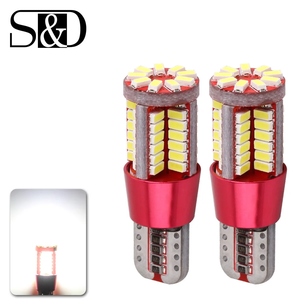 

T10 W5W 194 White Canbus OBC Error Free Car Bulb LED Light Interior Map Read Door License Plate Auto lamps 4014 SMD 57 Chips 12V