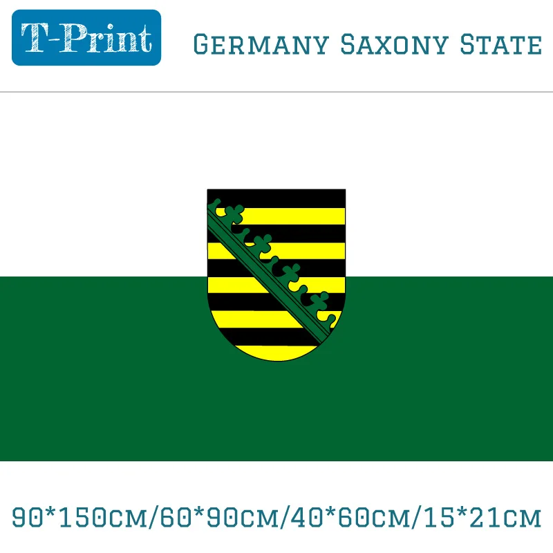 

90*150cm/60*90cm/40*60cm/15*21cm Germany Saxony State FLAG 3x5FT