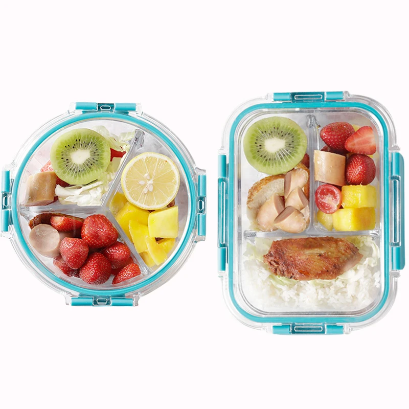 Healthy Borosilicate Glass Detachable Lock Lunch Box Microwave Bento Leakproof Food Container School for Kids | Дом и сад