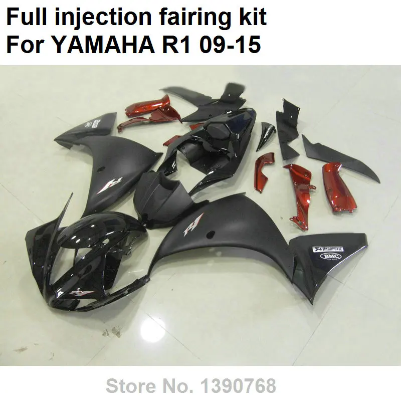 

High quality plastic fairings for Yamaha injection YZF R1 09 10 11 12 13 14 15 black red fairing kit YZFR1 2009-2015 BD102