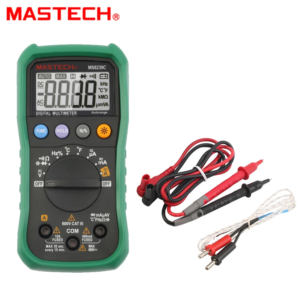 Портативный Цифровой Мультиметр Mastech MS8239C с автоматическим выбором диапазона