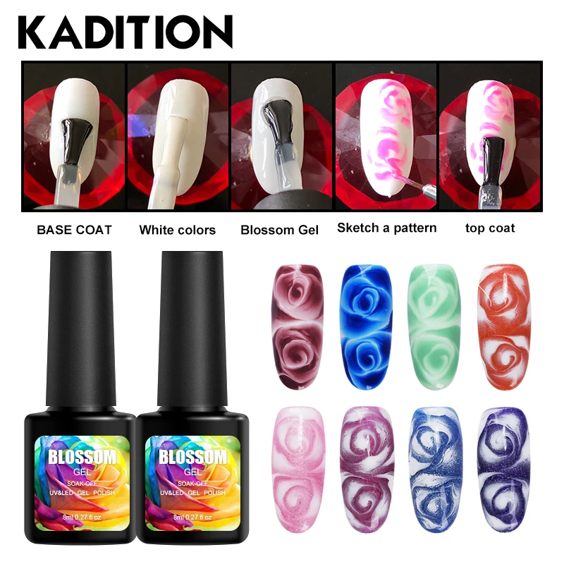 KADITION 8 мл Blossom гель лак для ногтей Soak Off УФ и светодиодный светильник маникюра DIY