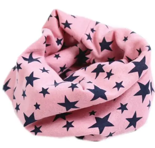 pink star Новинка для девочек и мальчиков; сезон зима-осень-весна, Детская Хлопковая шарф для девочек, для мальчиков детские нагрудники снуд модные детские комплекты с принтом из воротник детей Bufandas девушка-хомут с круглым воротником для мальчиков и девочек шарф - Цвет: pink star