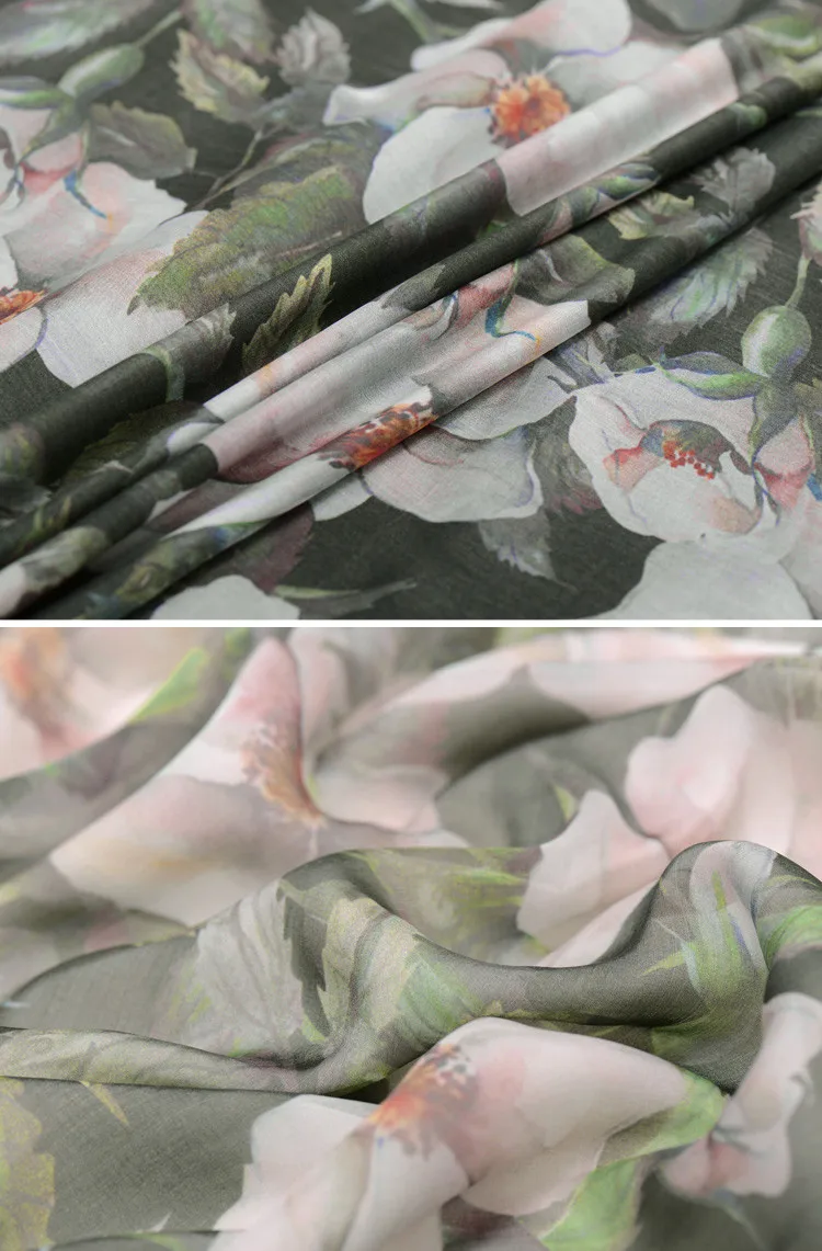 Легкий платье шелк шифон ткани летние дышащие Шелковый Тюль шарф китайская