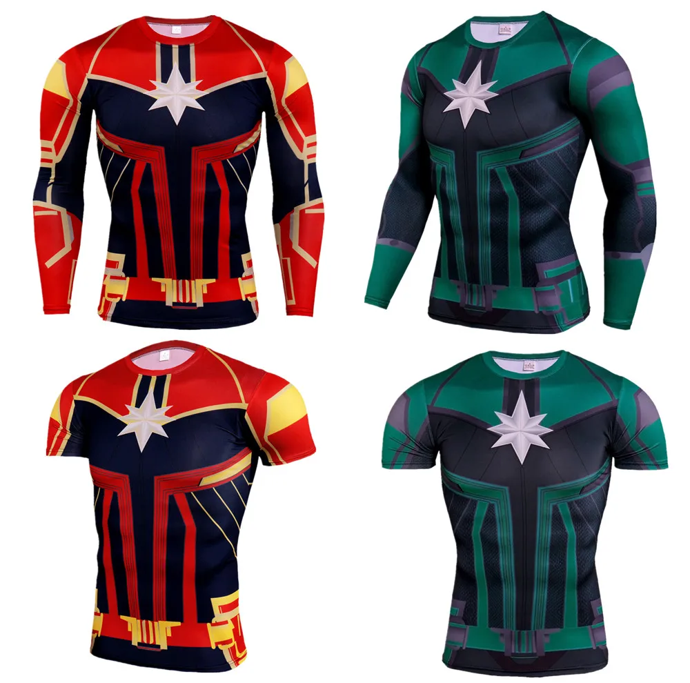 Новый костюм для косплея капитана Marvel Carol Danvers Спортивная быстросохнущая