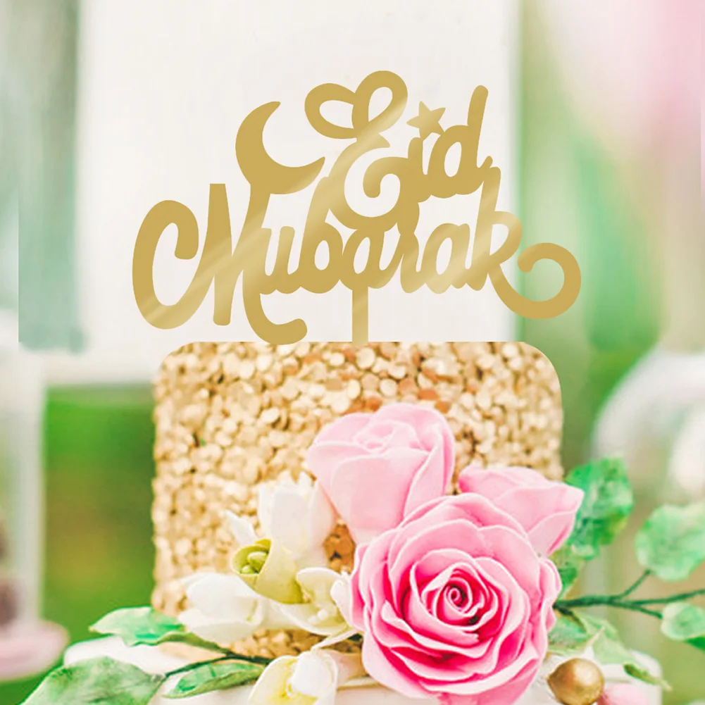 1 шт. Eid Mubarak Рамадан Свадебные акриловые флажки для торта двойная палка для семьи день рождения выпечки украшения принадлежности