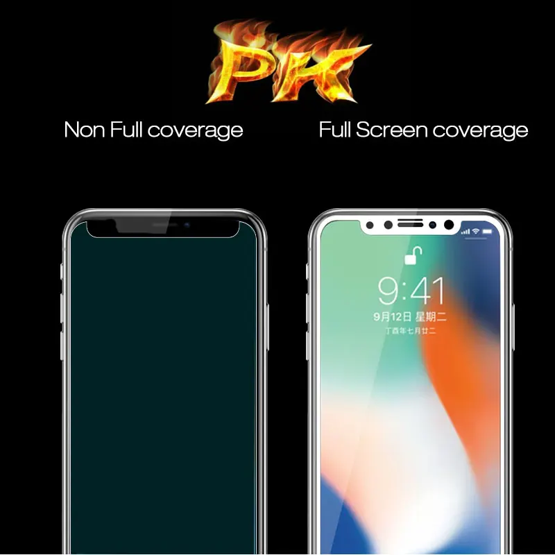 Полное покрытие из закаленного стекла для Apple IPhone X Передняя защита экрана пленка