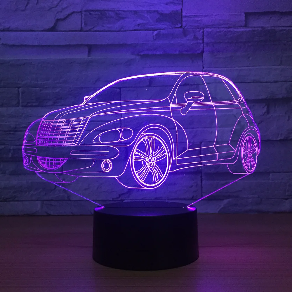 Автомобильный 3D Ночной светильник светодиодный с дистанционным сенсорным
