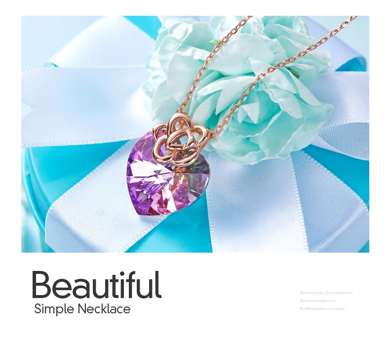 CDE женское золотое ожерелье с подвеской 925 пробы, украшенное кристаллами Swarovski, ожерелье с подвеской в виде сердца, ювелирные изделия в виде цветка