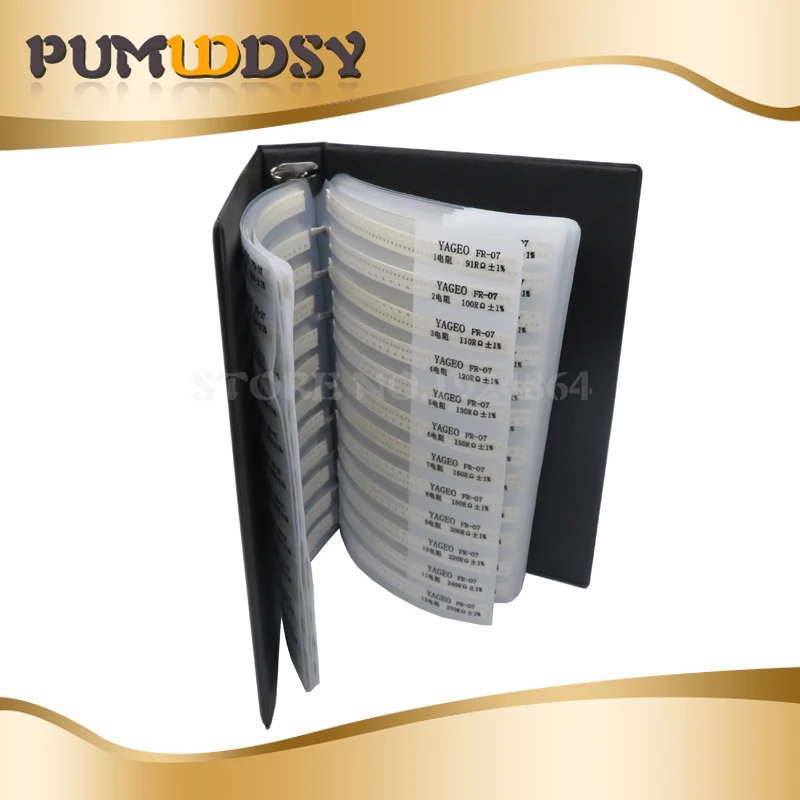 170 значений * 50 шт = 8500 0201 0402 0603 0805 SMD резистор 1% 0R ~ 10 м Образцы книги резисторы