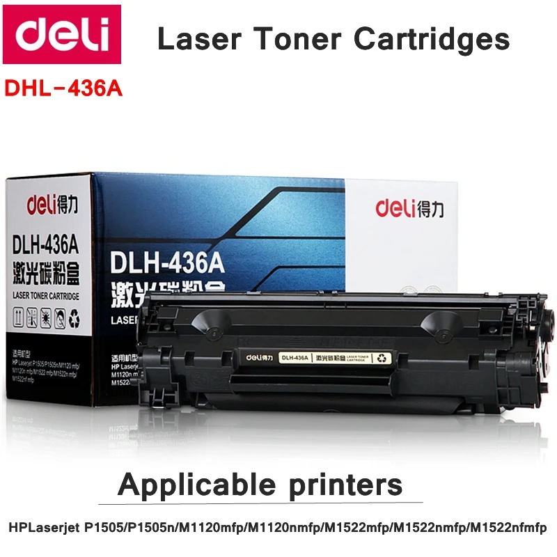 

Deli-436A Toner Cartridges For HPLaserjet P1505/P1505n/M1120mfp/M1120nmfp/M1522mfp include 100g Toner powder print 2000 page