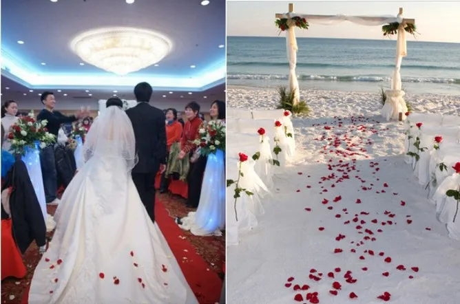 100 шт. искусственные лепестки роз цветок для девочки бросьте шелковые свадьбы