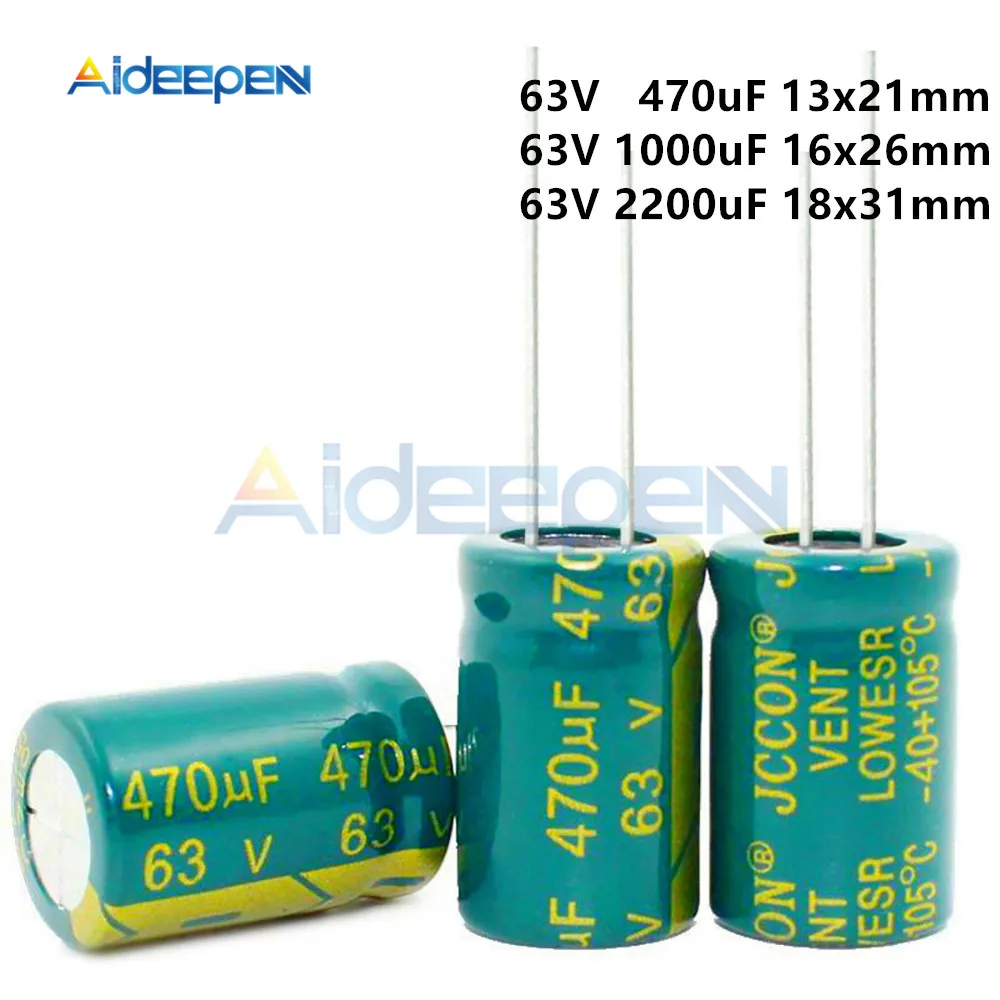 470 мкФ 1000 2200 с алюминиевой крышкой 63В низкая Алюминий конденсатор DIY
