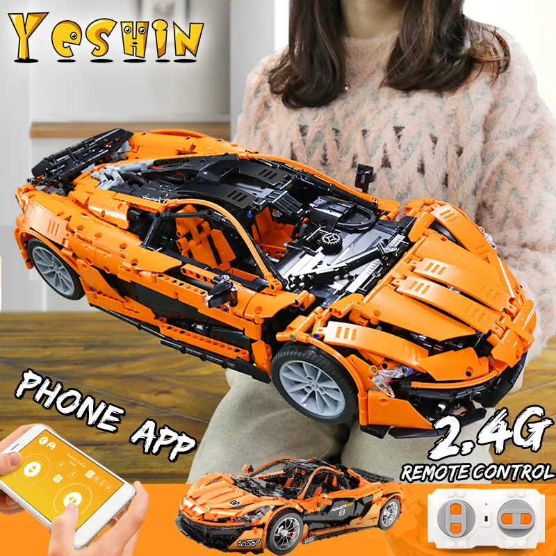 Высокотехнологичная серия Mould King P1 Hypercar 1:8 MOC 16915 супергоночная модель автомобиля