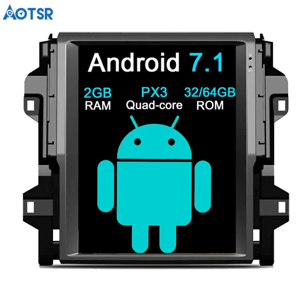 Автомобильный DVD плеер в стиле Tesla Aotsr Android 7 1 GPS навигация для Toyota Fortuner 2016 +