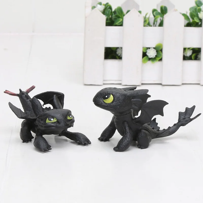 4cm 2pcs Аниме Как приручить ваш Дракон плюшевая игрушка Беззубик, ночная фурия мягкая чучела Дракон животное кукла подарок - Цвет: 4cm 2pcs