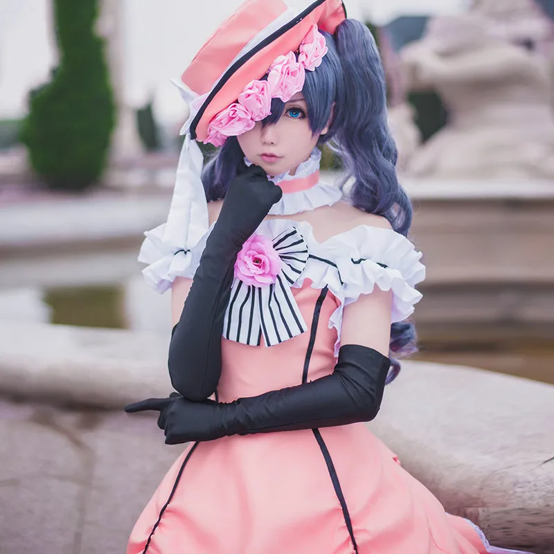 Ciel Phantomhive Cos аниме Black Butler Kuroshitsuji женское розовое платье для Хэллоуина