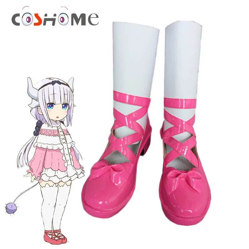 Coshome Kobayashi san Chi No Maid Dragon Kamui Косплей Канны Костюмные туфли красные розовые ботинки