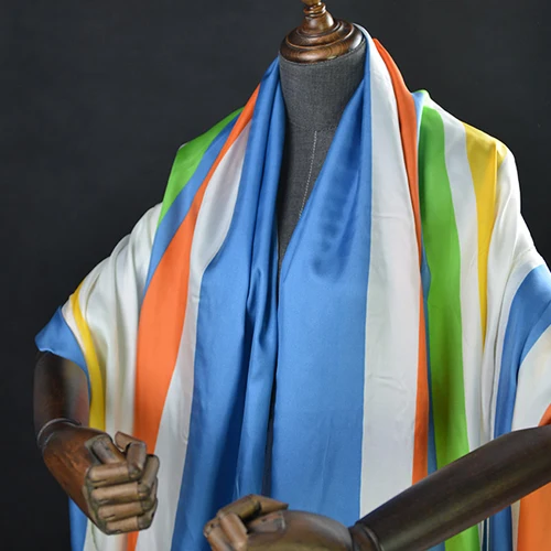 Fashion rainbow striped design pure silk twill fabric 140cm width STW098 | Дом и сад