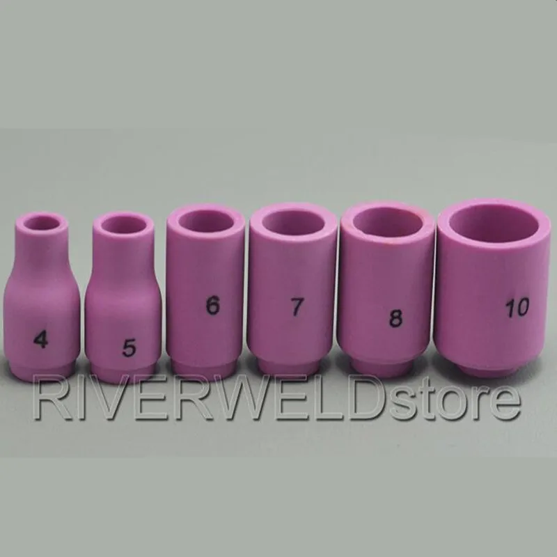 

6pcs TIG KIT Alumina Ceramic Nozzle Cup 13N08 13N09 13N09 13N10 13N11 13N12 For TIG Welding Torch WP SR PDA DB 9 20 25