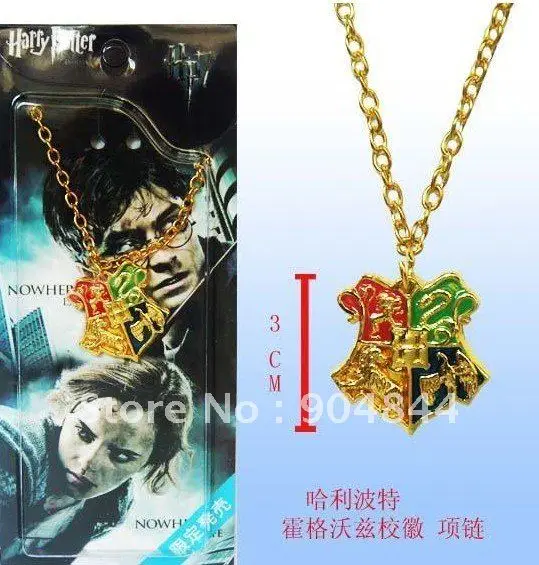 Harry Potter Hogwarts Crest Golden Metal Necklace 10pcs/lot | Украшения и аксессуары