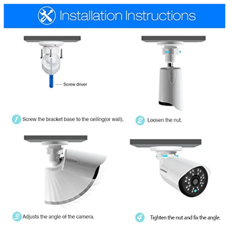 H. view 720 P система видеонаблюдения комплект 4ch cctv безопасности 4 шт. ик открытый
