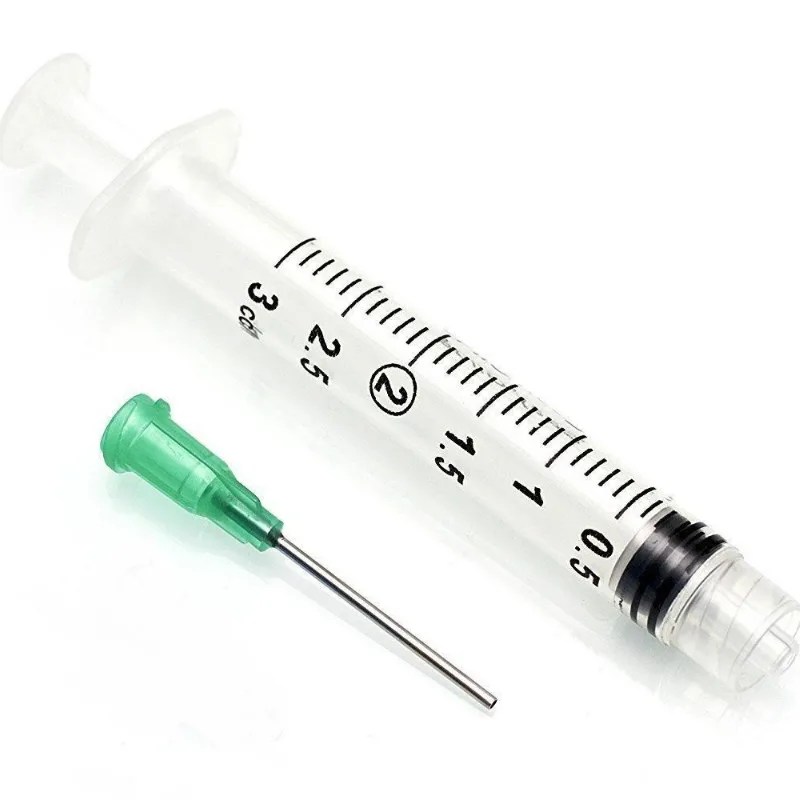 

100Pack 3ML Dispensing Syringe With 18 Ga 1.5" Blunt Tip Needle Stainless Steel Dispense Needles For Mixing Liquid