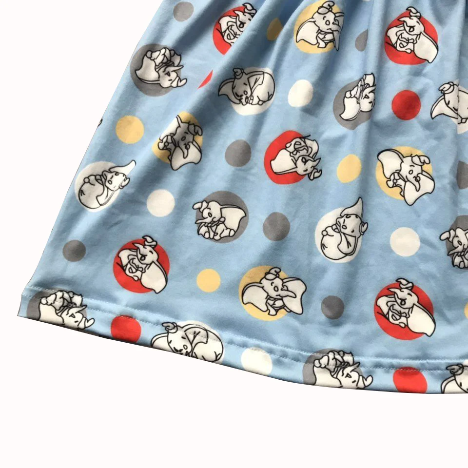 Girls Cute Blue and White Dumbo Printed Cotton Dress | Детская одежда и обувь