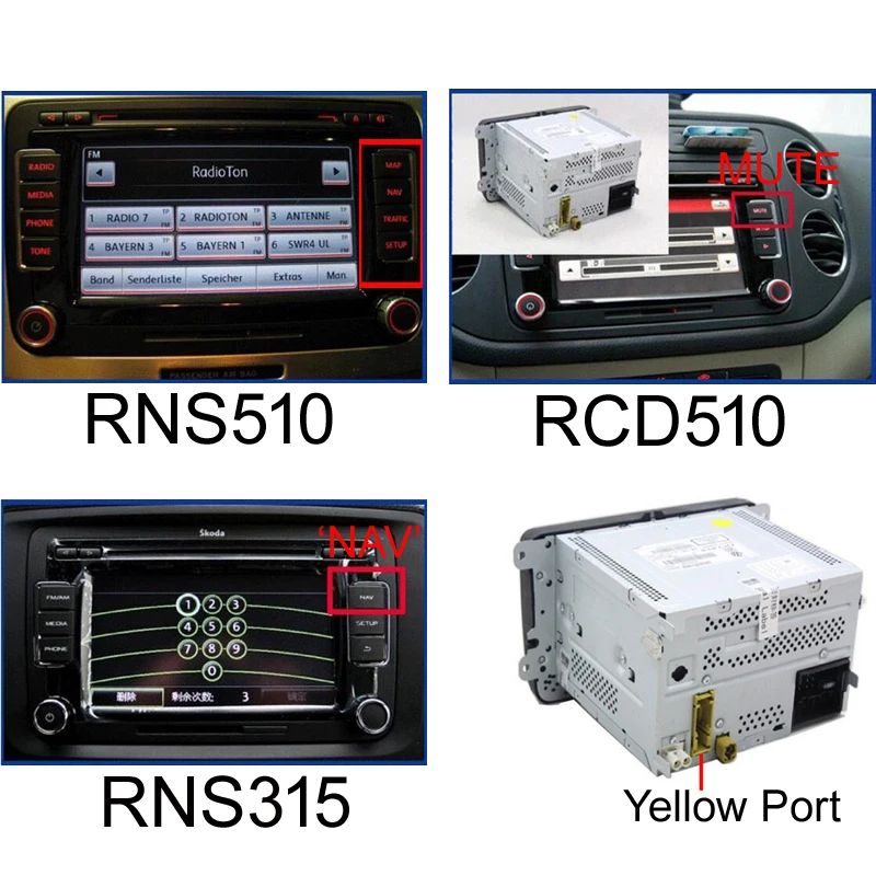 V9.3 CVBS RGB адаптер и AV конвертер для VW Volkswagen RCD510 RNS510 RNS 510 315 RCD флип логотип Камера|cvbs