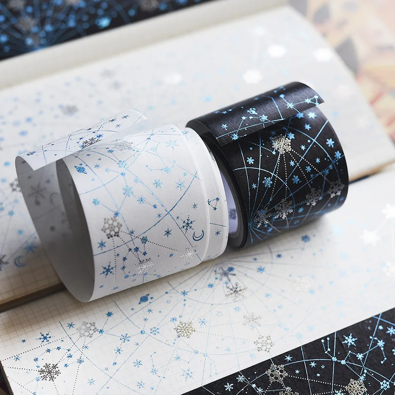 50 мм широкий звезда снег бронзового цвета лента для декорации Washi DIY планировщик для скрапбукинга изоляционная лента с выпуском Бумага