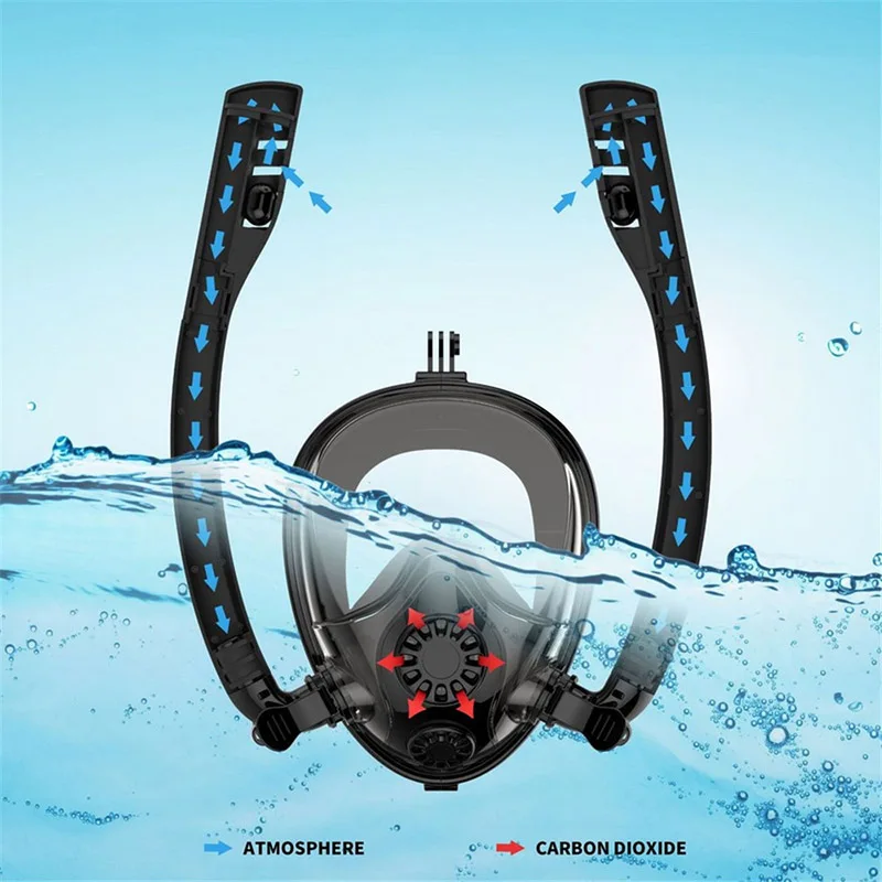 

Hot Adult Swimming Snorkel Mask Anti-Fog Anti-Leak Clear Full Face Diving Snorkeling Mask DO2