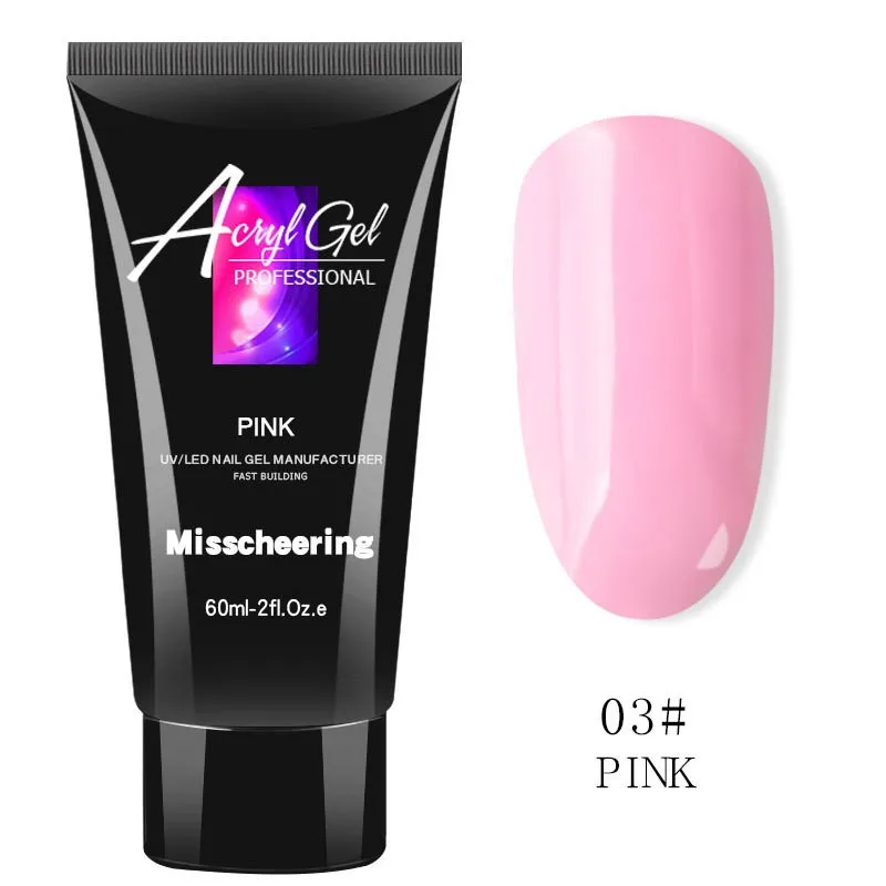 pink60ml 15 мл полигель для наращивания пальцев, кристально-желе, полигель для ногтей, камуфляж, УФ светодиодный, Твердый акриловый строительный гель - Цвет: pink60ml
