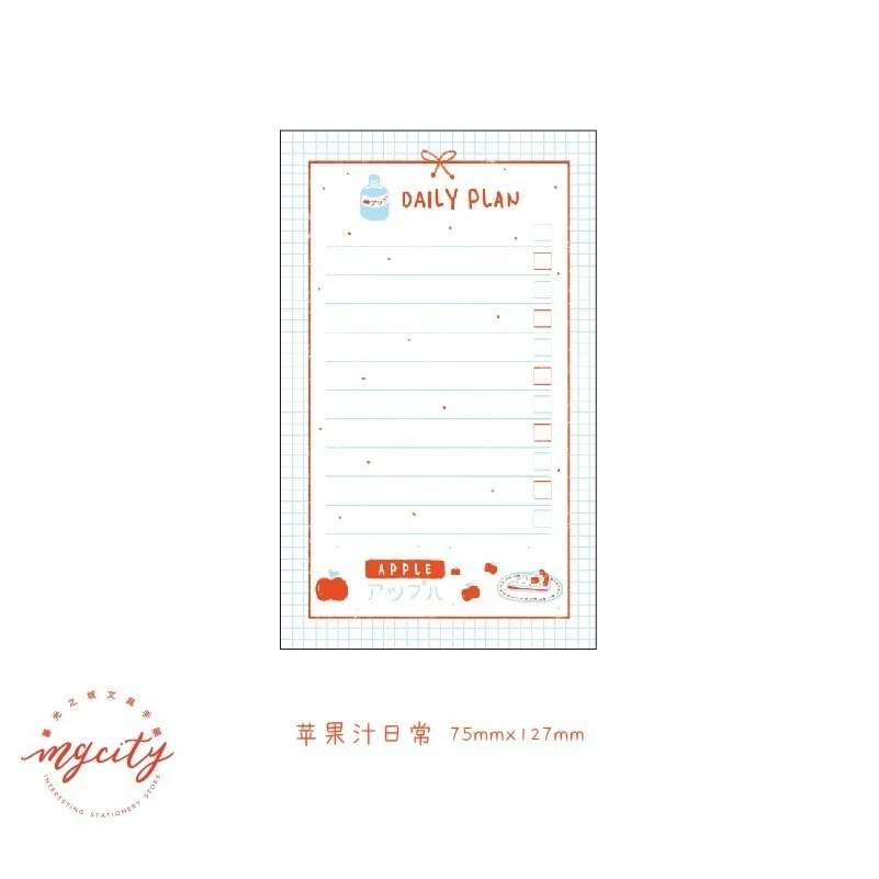 30 шт./компл. Kawaii милые с нанесенными плюсиками; в клетку линия Блокнот карман Примечание Еженедельный планировщик, записная книжка для составления расписания холодильник Примечание Papeleria школьные принадлежности
