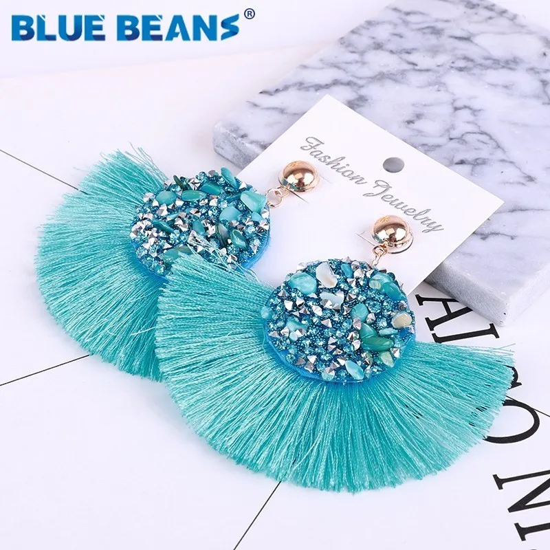 6 Серьги для женщин с кисточками Aretes De Mujer панковские висячие серьги большие серьги в богемном стиле оптом модные ювелирные изделия в минималистическом стиле cc - Окраска металла: 6