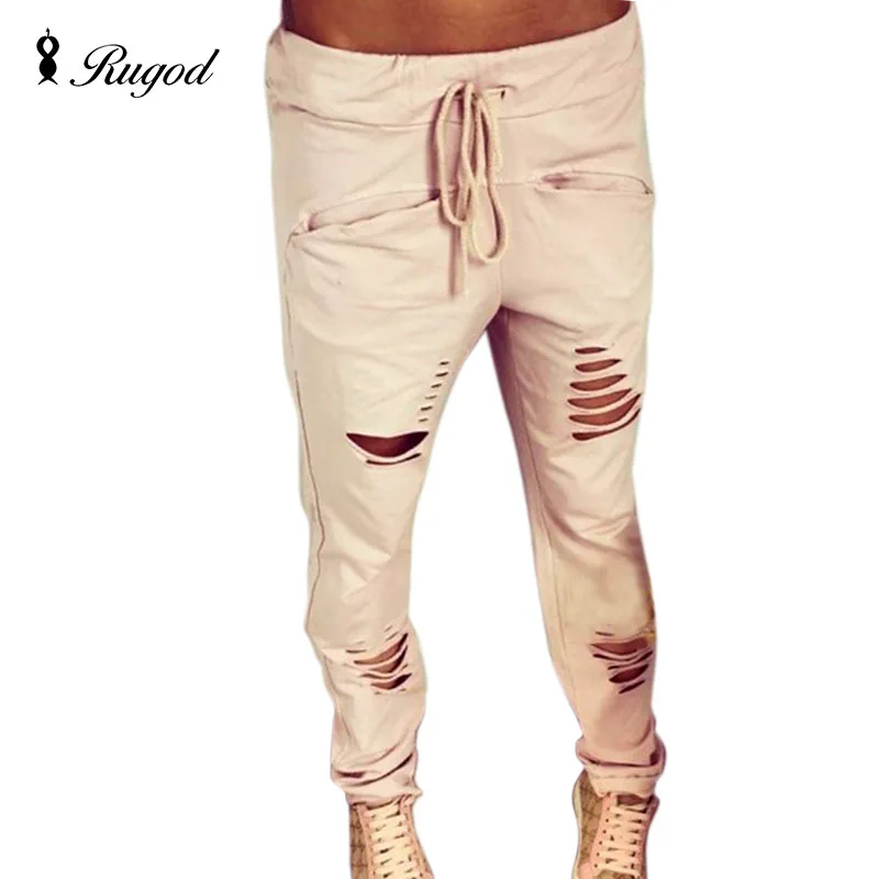 Женские штаны новые шаровары с дырками брюки Pantalon Femme повседневные для женщин