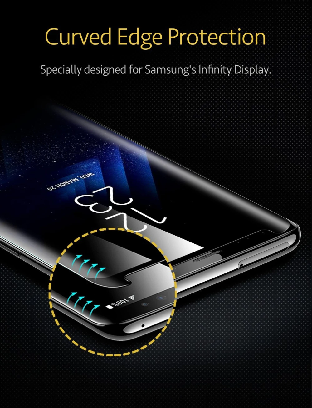 Защитное стекло закаленное 3D для Samsung Galaxy S8/9 Plus/Note8|Защитные стёкла и плёнки