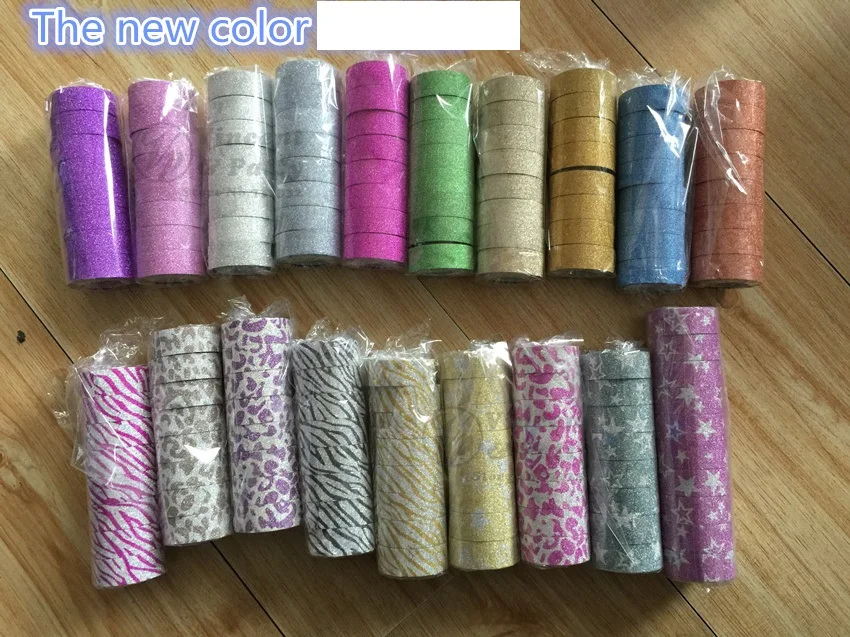 [Clearance] 6 шт. Блестящий глиттер Декоративный скотч с принтом и напылением