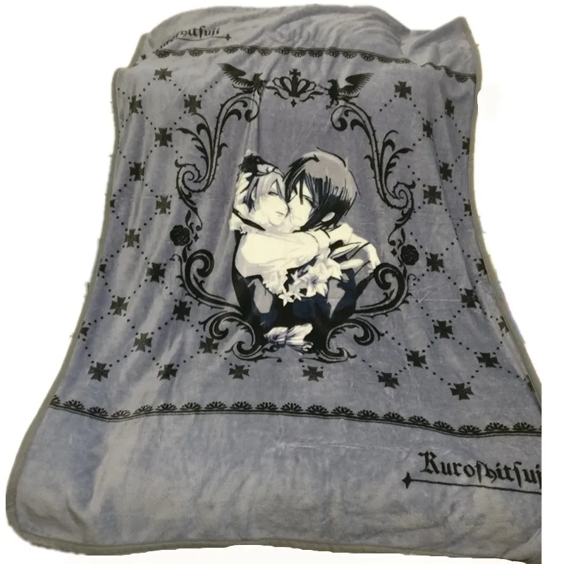 Черное одеяло бутлер для дома и офиса аниме кондиционер дивана Флисовое
