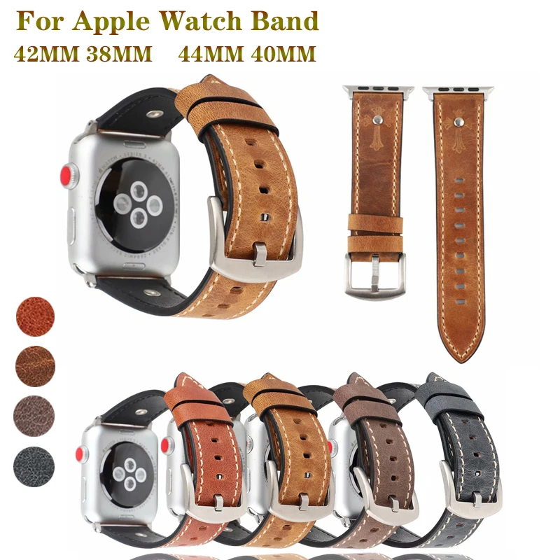 Ремешок из телячьей кожи для Apple watch band 42 мм 38 и apple 4 44 браслет 0 iwatch series 3 2 1|Ремешки