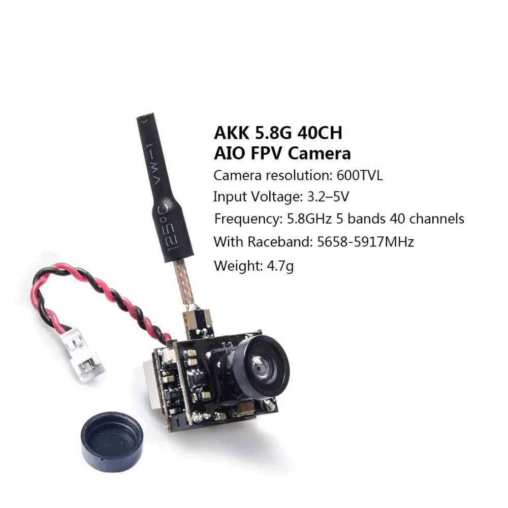 AKK BA2 5 8 ГГц 40 каналов 200 передатчик mW FPV Raceband 600TVL 1/4 Cmos Мини AIO камера с латунной