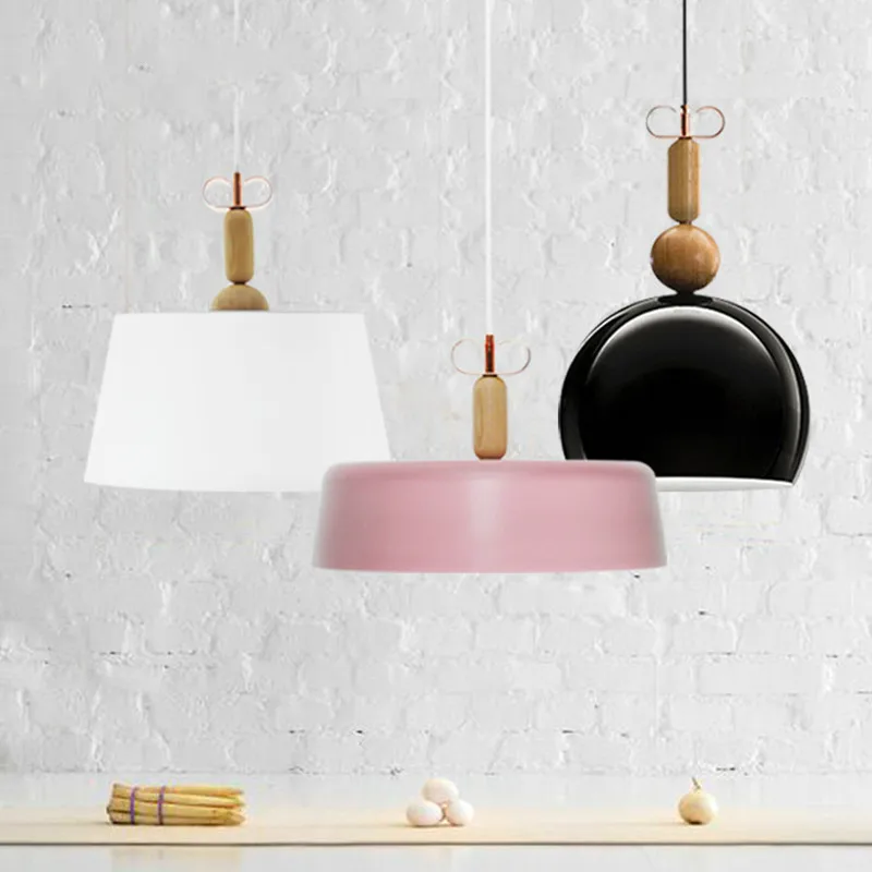 Eusolis алюминиевая Подвесная лампа скандинавские цветные тени Luces Decorativas