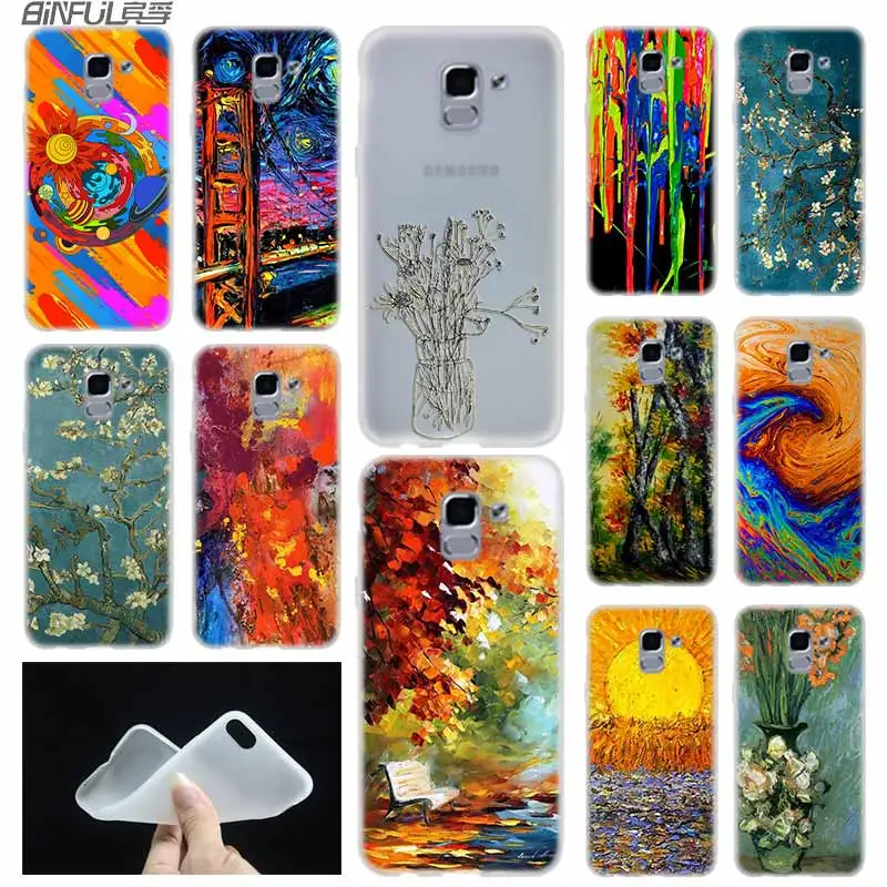 Чехол для телефона мягкий чехол Samsung Galaxy J6 J8 J3 J5 J7 J4 Plus 2018 2016 2017 EU Prime Pro Ace j610 Van Gogh Art