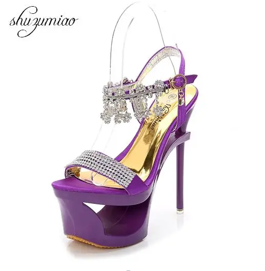 

Super High Heels New Nightclub Sexy Stilettos Waterproof Sandals 2019 Summer in Europe Peep Toe Women's shoes Size 35-40