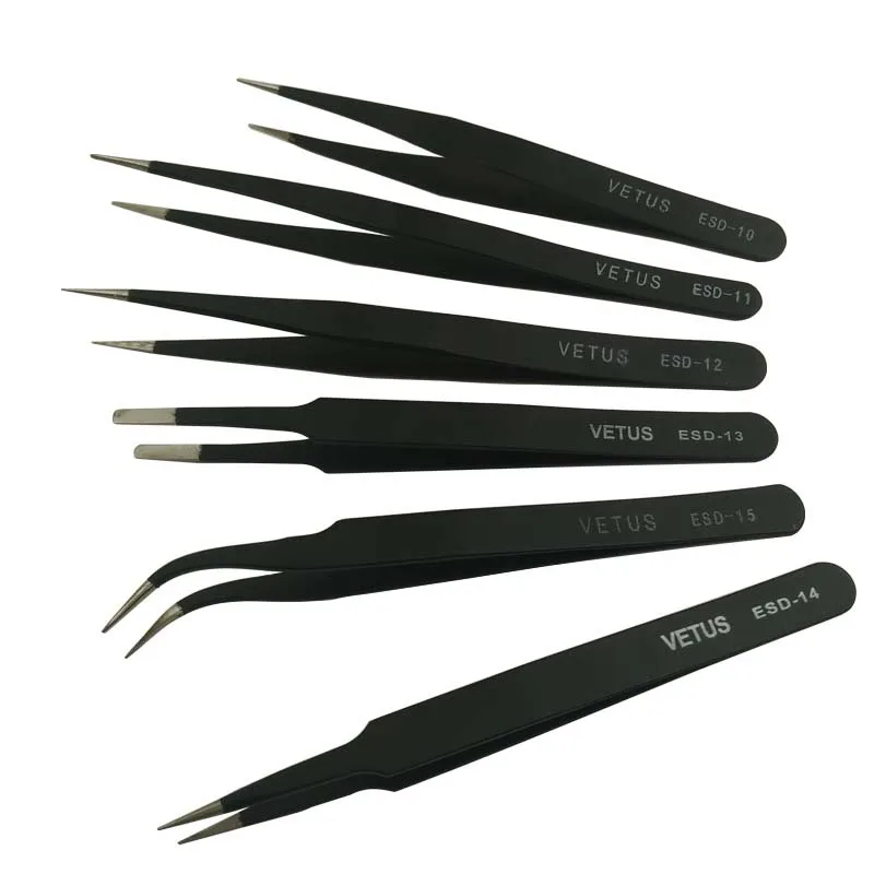 Набор металлических антистатических пинцетов BGA точный ESD 6 шт. Ремонтный